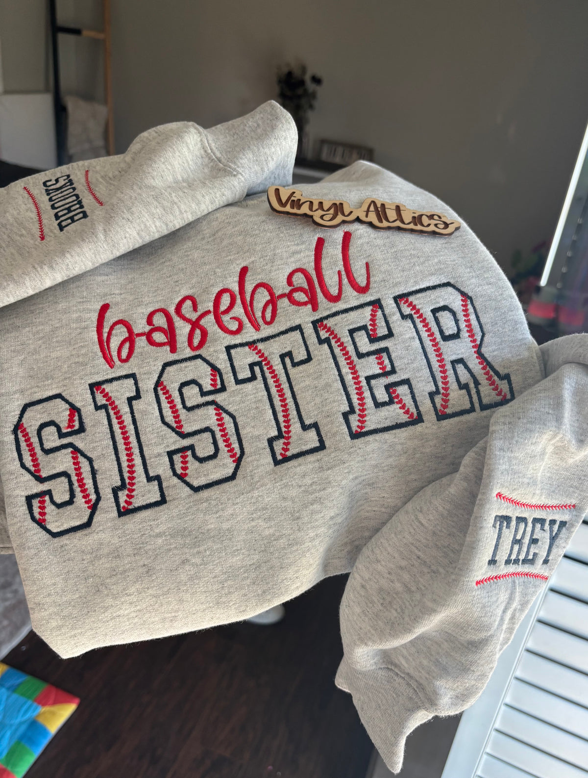 Baseball custom embroidered sweatshirt