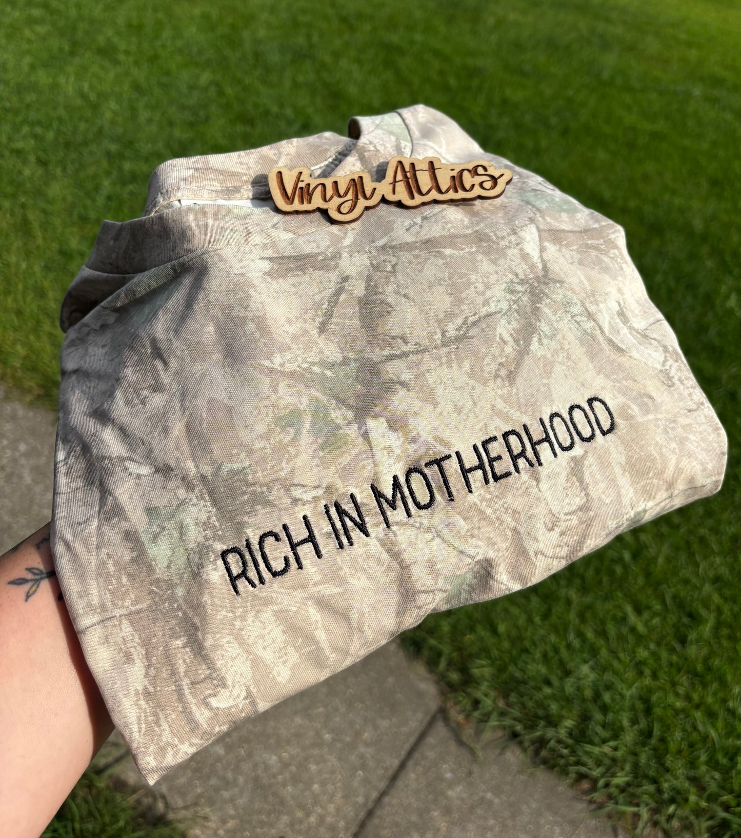 Rich in motherhood camo