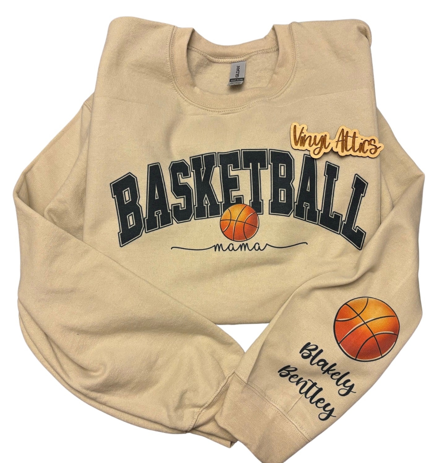 Basketball mama sleeve sweatshirt