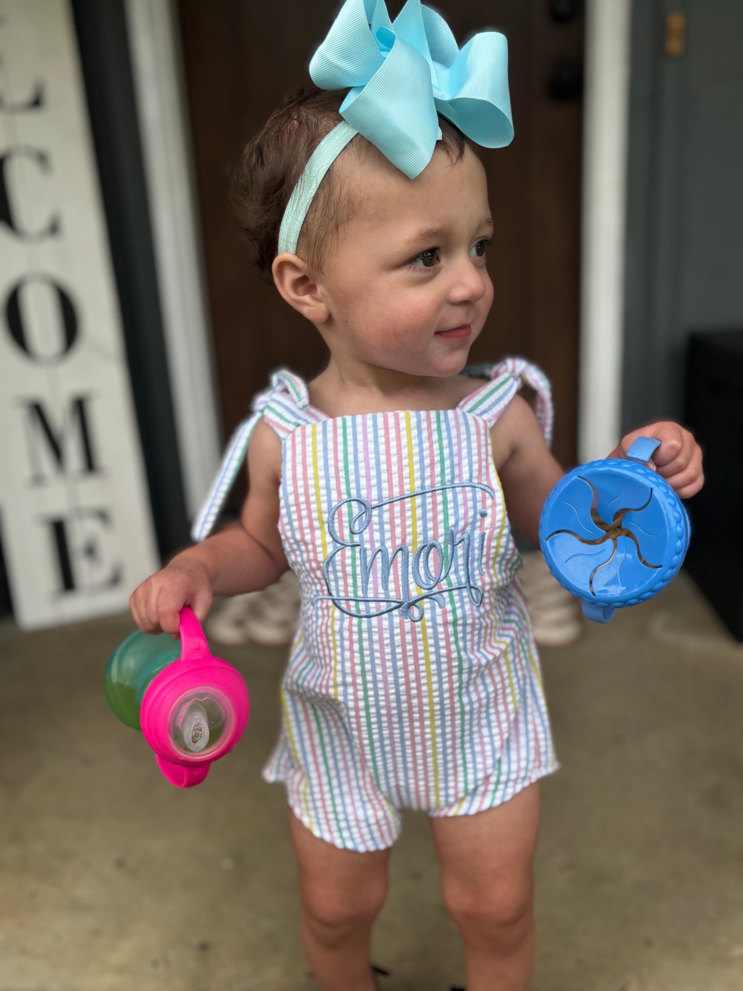 Colorful seer sucker bubble