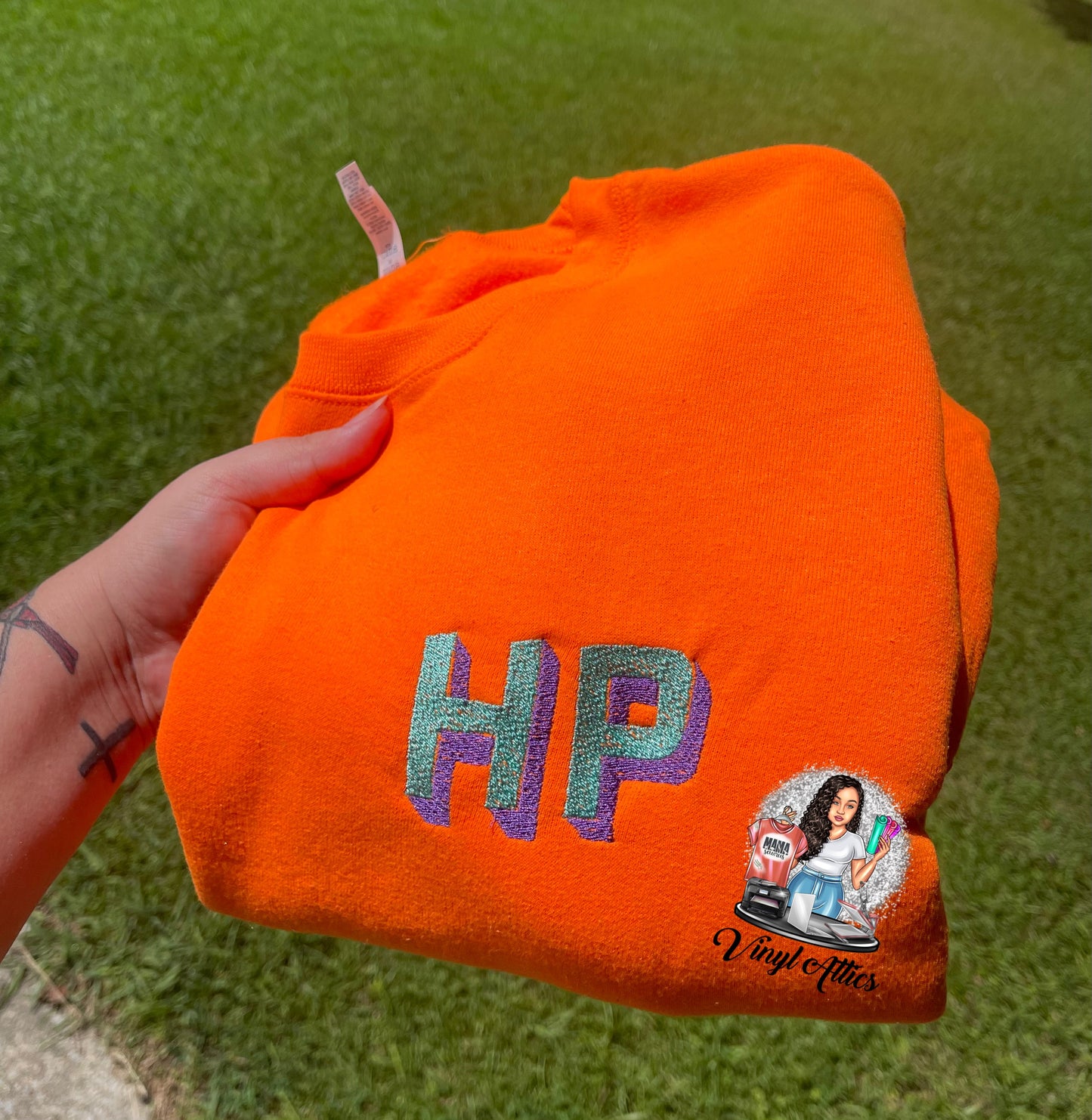 Neon block initial sweatshirts