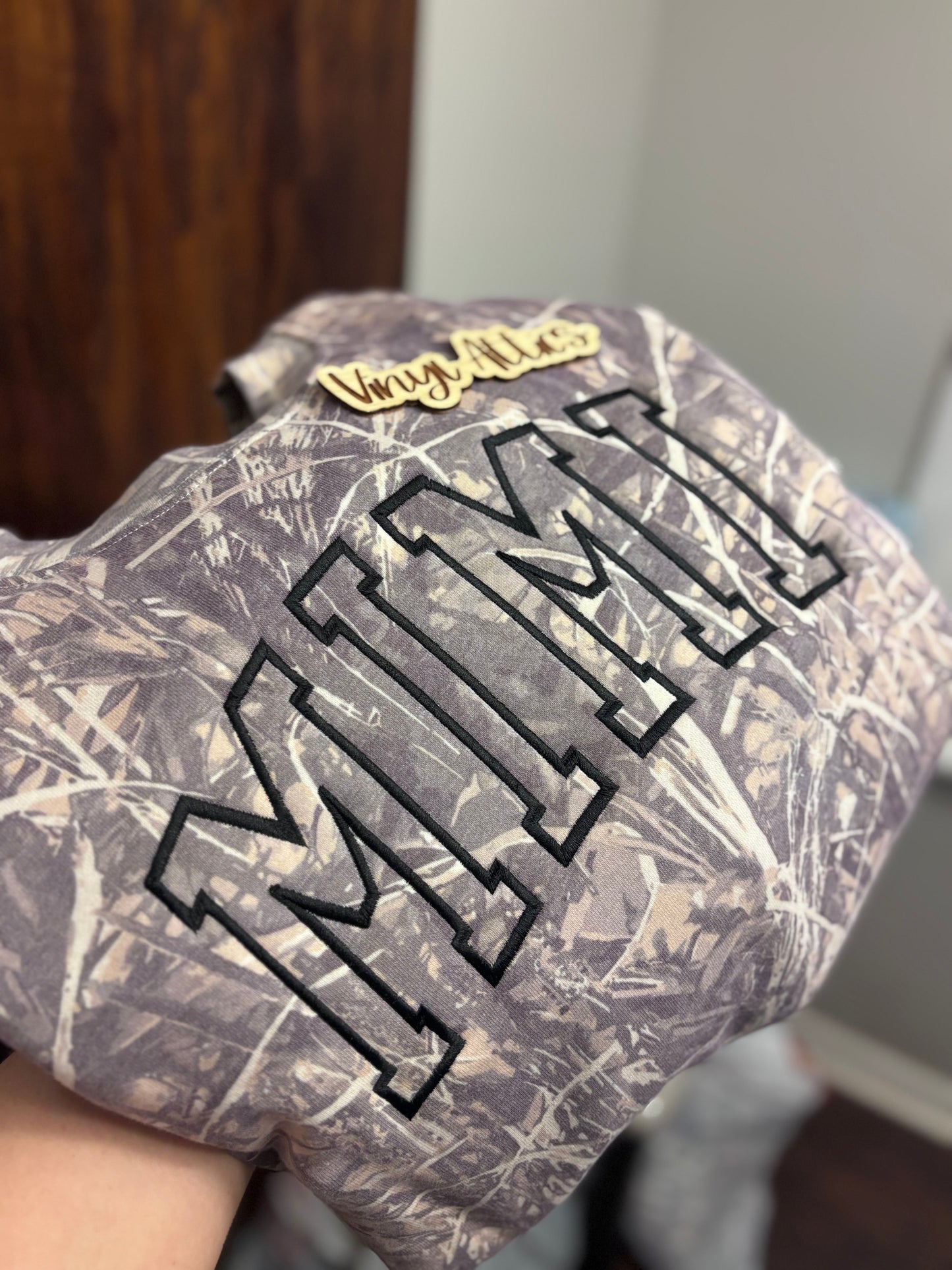 Oversized camo embroidered sweatshirt