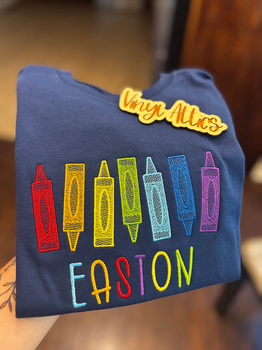 Crayon boys name tee