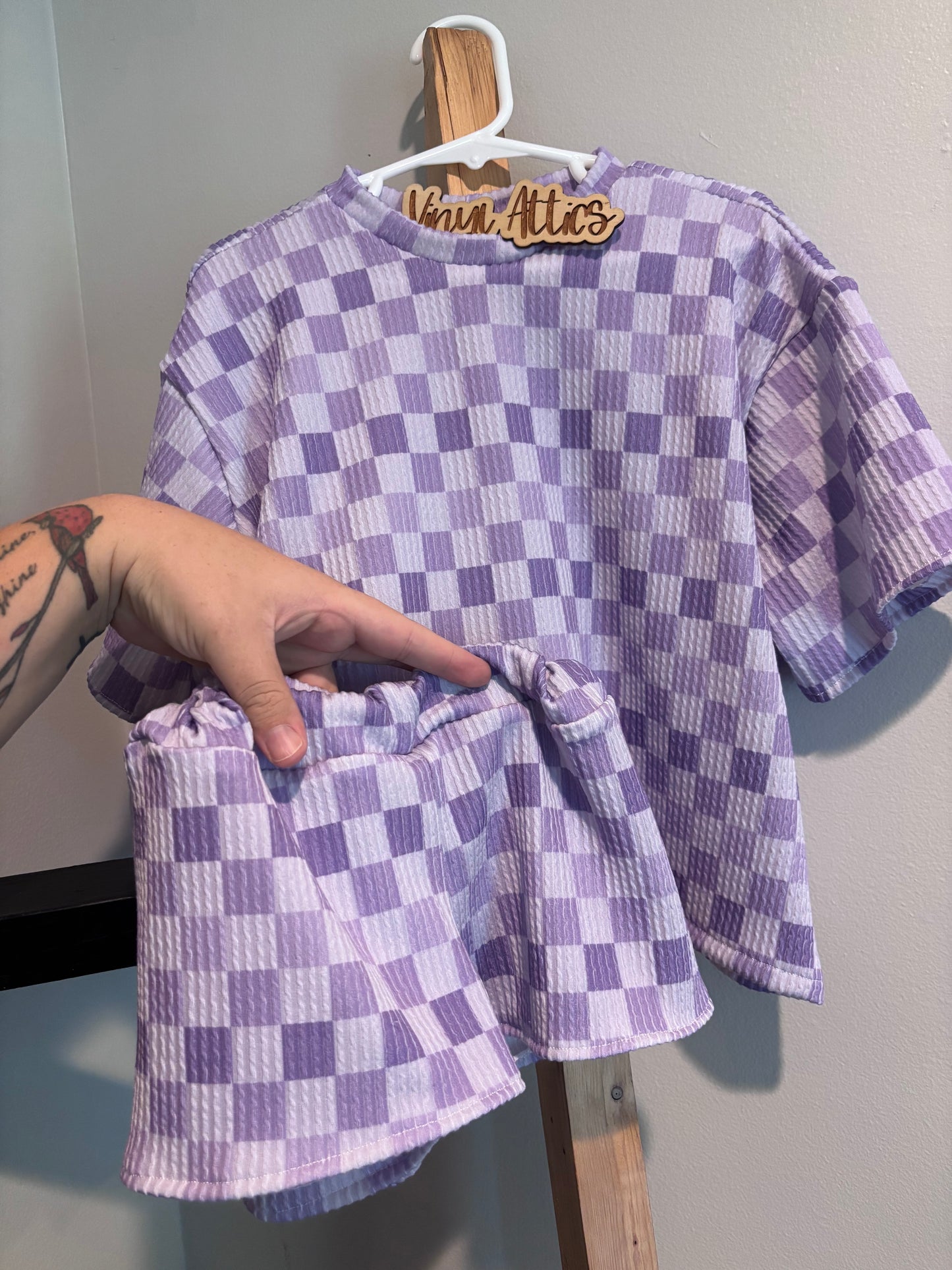 Checkered  wavy comfy set