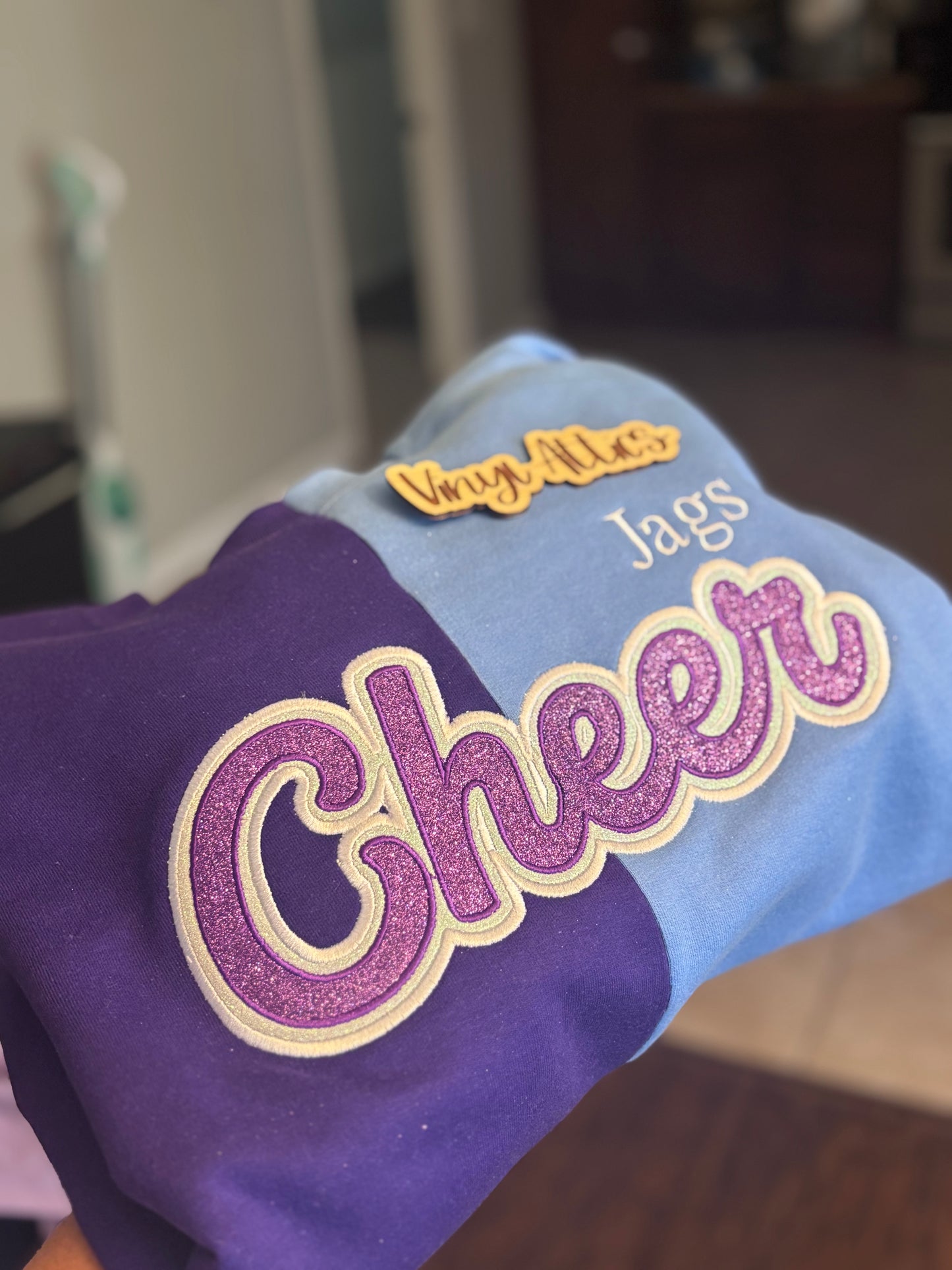 Split mascot embroidered sweatshirt