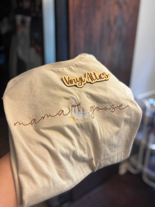 Embroidered mama goose tshirt