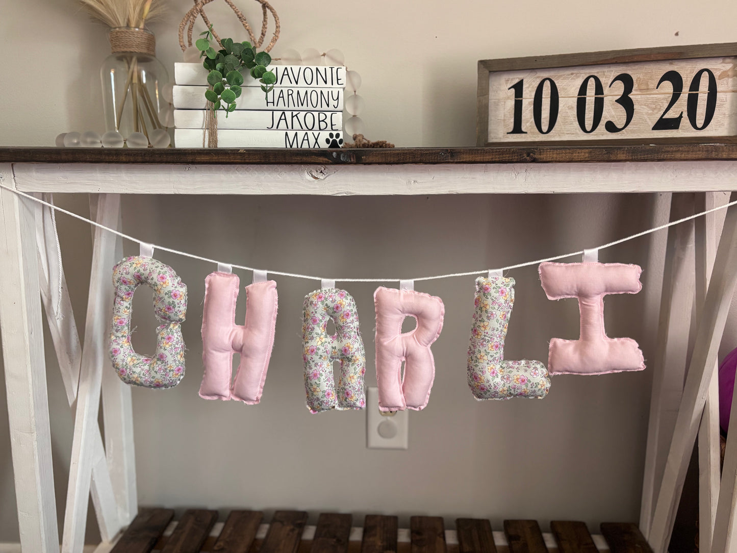 Custom sewn bubble name letters