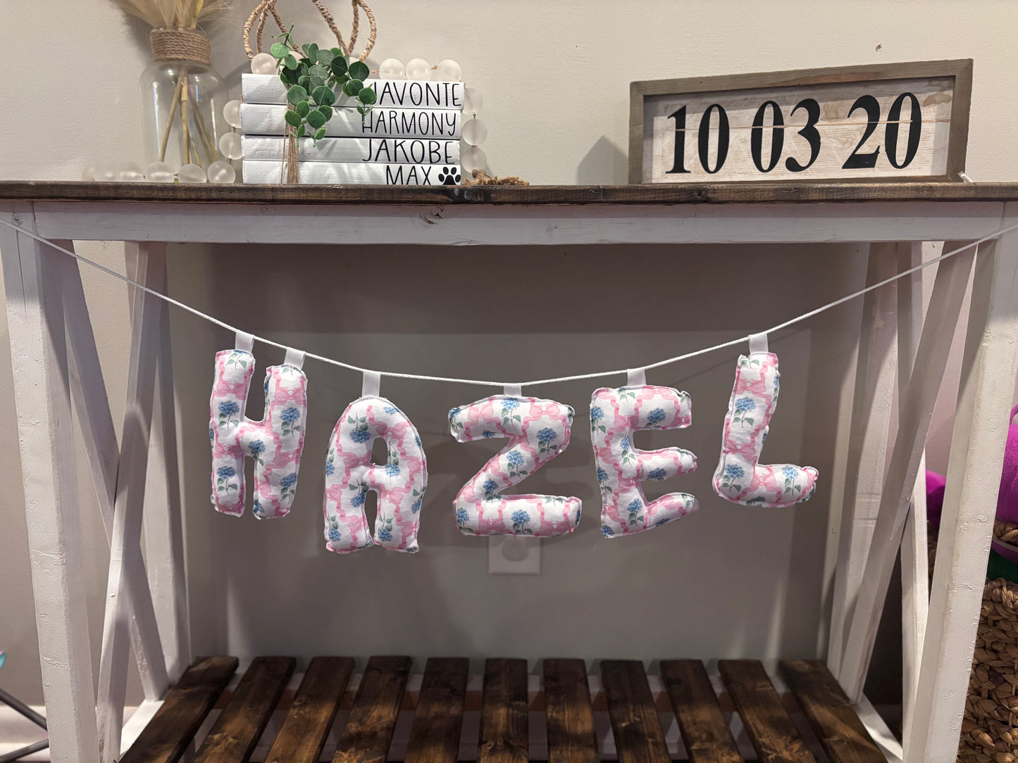Custom sewn bubble name letters