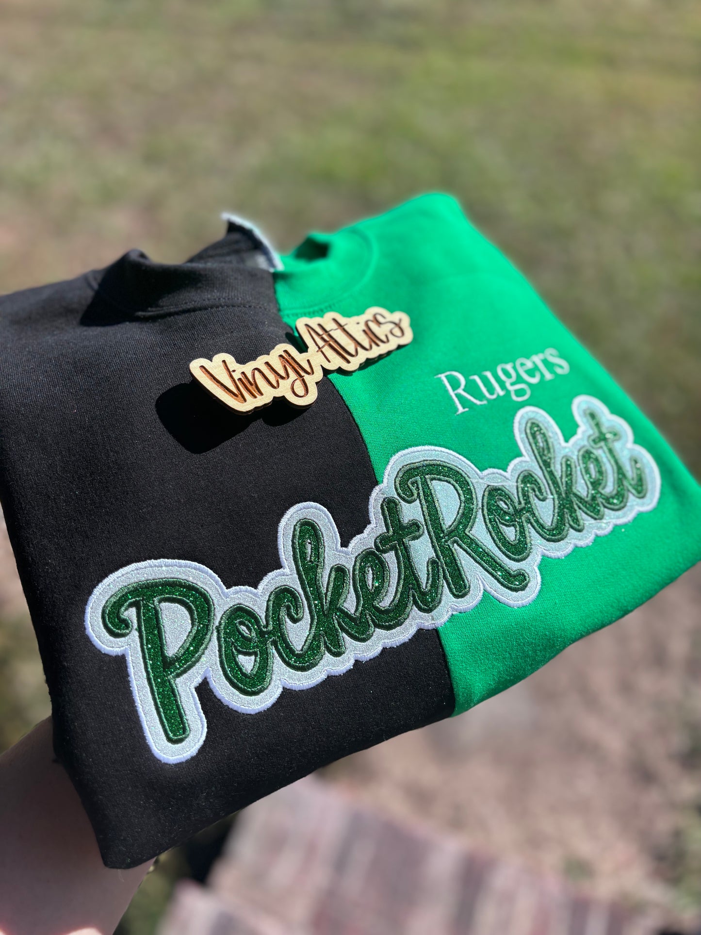 Split mascot embroidered sweatshirt