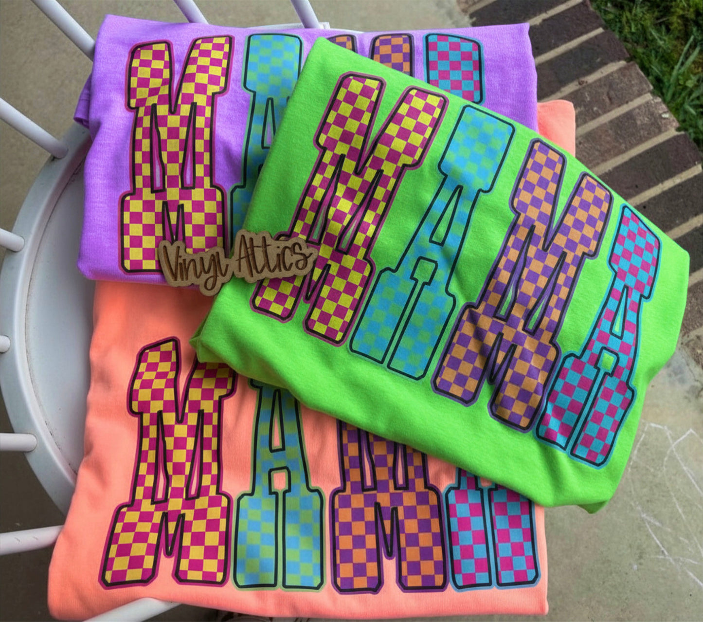 Neon checkered mama