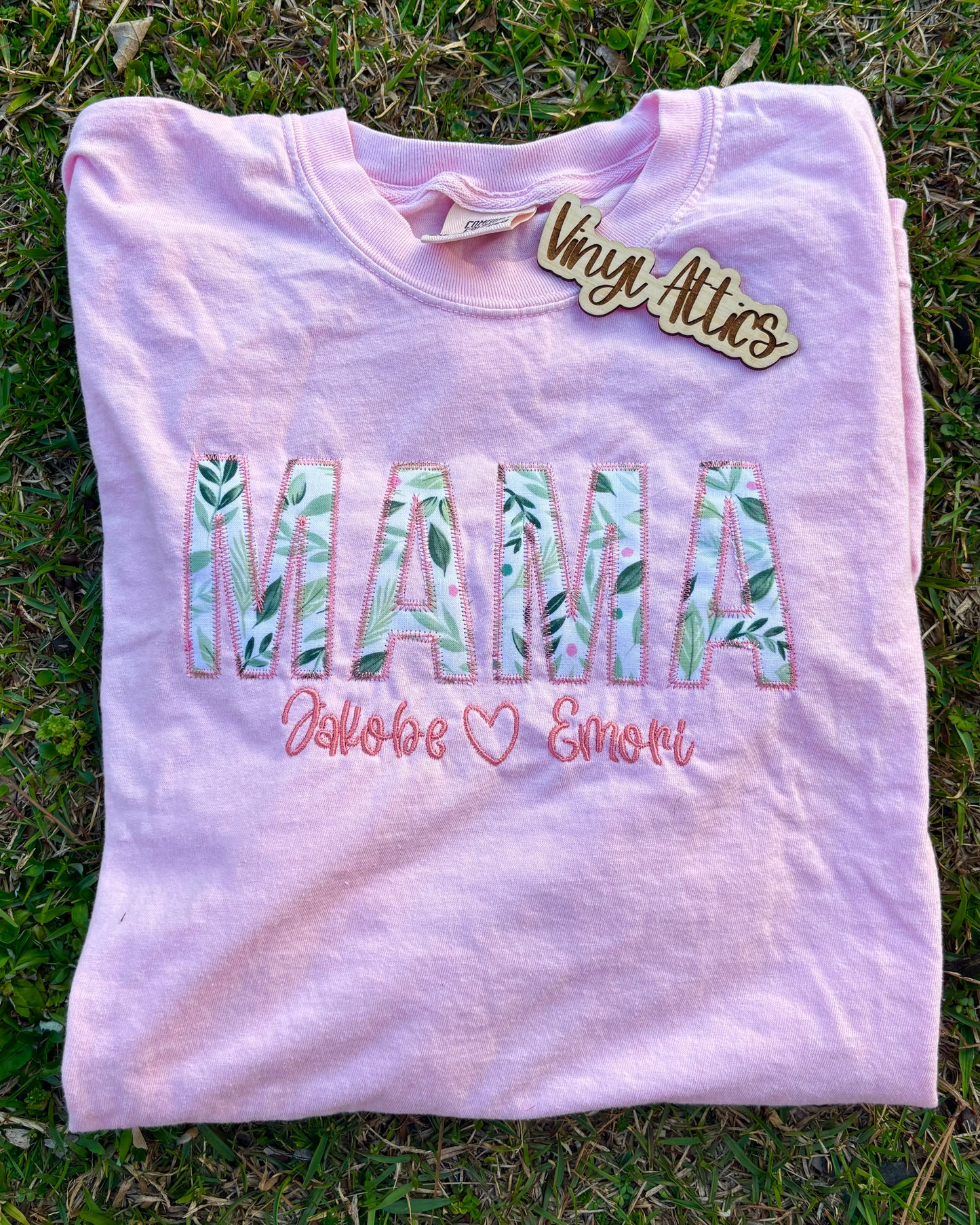 Custom embroidered Mama tee