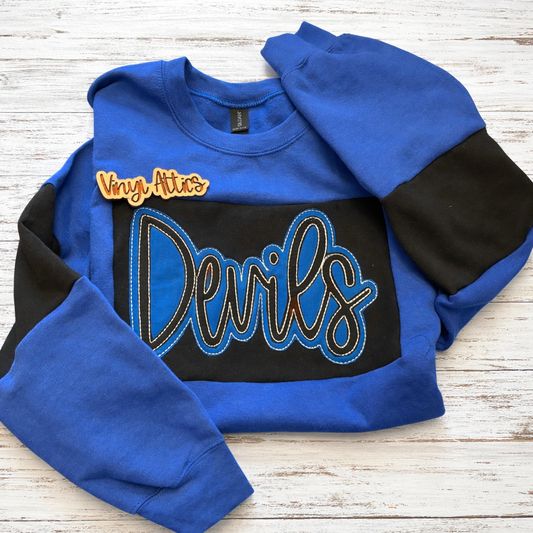 Custom mascot embroidered sweatshirt