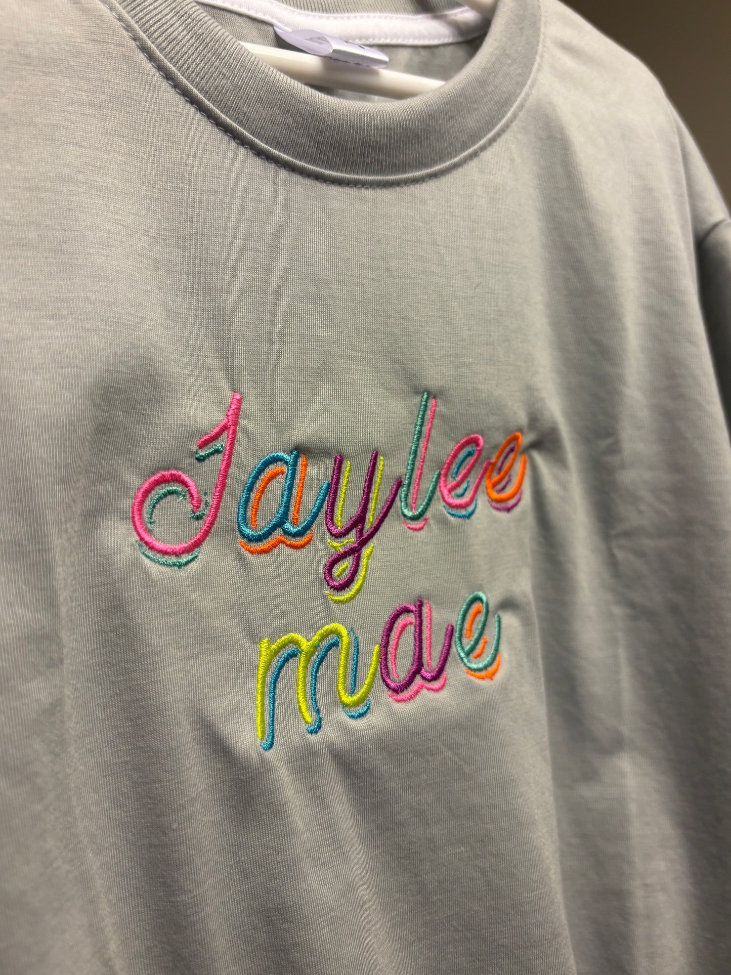 Double stack name embroidered bubble