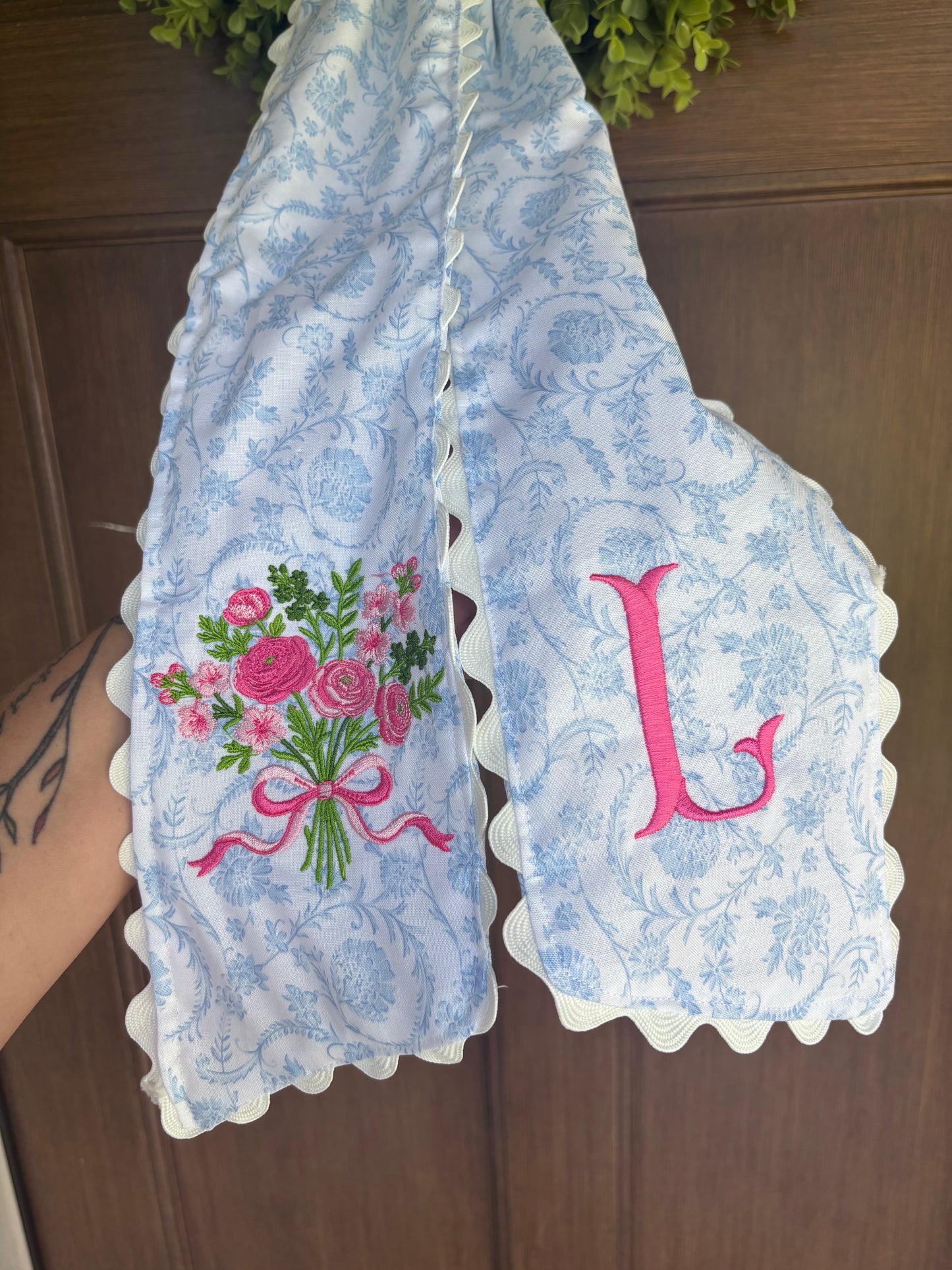 Floral wreath sash